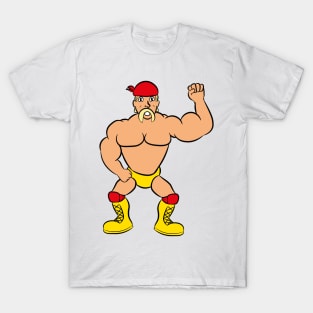 cartoon 80's 90's wrestler tanned muscles T-Shirt